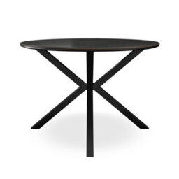 More4Homes Calne Concrete Ceramic Round Dining Table & 4 Anika Velvet Black Chairs - thumbnail 3