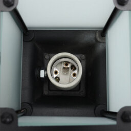 Living And Home E27 Glass Square Lantern Shade Outdoor Waterproof Metal Wall Light With Black Frame - thumbnail 5