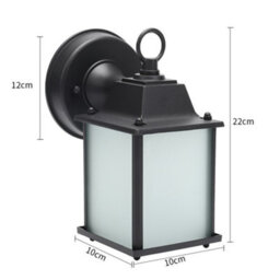 Living And Home E27 Glass Square Lantern Shade Outdoor Waterproof Metal Wall Light With Black Frame - thumbnail 7