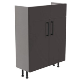 Ennis Matt Graphite Contemporary Freestanding Fitted Bathroom Slim Vanity Base Unit (W)600mm (H)820mm - thumbnail 1