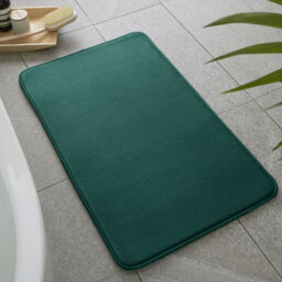 Catherine Lansfield Bathroom Anti-Bacterial Memory Foam Bathmat Bath Mat Forest Green - thumbnail 1
