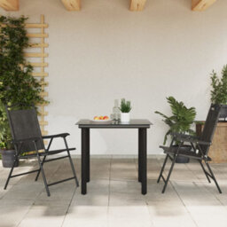 Berkfield Folding Garden Chairs 2 Pcs Melange Grey Steel And Textilene - thumbnail 3