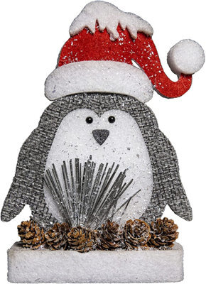 Shatchi Christmas Decoration 42Cm Penguin Christmas Tabletop Figures Window Holiday Xmas Glitter Foam Showpiece Decorations - image 1