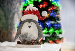 Shatchi Christmas Decoration 42Cm Penguin Christmas Tabletop Figures Window Holiday Xmas Glitter Foam Showpiece Decorations - thumbnail 2