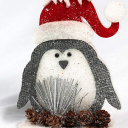 Shatchi Christmas Decoration 42Cm Penguin Christmas Tabletop Figures Window Holiday Xmas Glitter Foam Showpiece Decorations - thumbnail 4