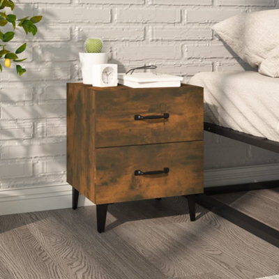 Berkfield Bedside Cabinet Smoked Oak 40X35X47.5 Cm - image 1