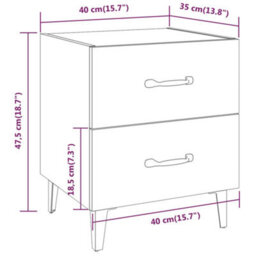 Berkfield Bedside Cabinet Smoked Oak 40X35X47.5 Cm - thumbnail 7