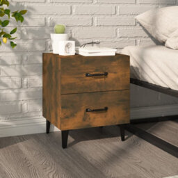 Berkfield Bedside Cabinet Smoked Oak 40X35X47.5 Cm - thumbnail 1