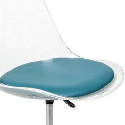 Fusion Living Soho Clear Plastic Dining Chair With Swivel Base Teal - thumbnail 5