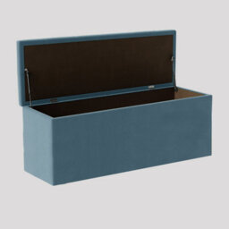120Cm Luna Chesterfield Ottoman Storage Box - Duck Egg Plush Velvet Upholstered Blanket Box - thumbnail 2