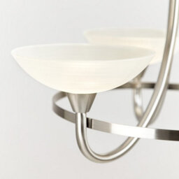 Luminosa Lighting Luminosa Cagney 3 Light Semi Flush Multi Arm Ceiling Light Antique Brass, White Glass, G9 - thumbnail 2