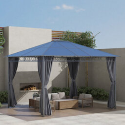 Outsunny 3 X 3.6(M) Hardtop Gazebo For Patio W/ Polycarbonate Curtains - thumbnail 1