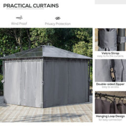 Outsunny 3 X 3.6(M) Hardtop Gazebo For Patio W/ Polycarbonate Curtains - thumbnail 5