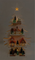 Netagon Christmas Battery Powered Wooden Light Up Christmas Tree Ornament - thumbnail 2