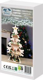 Netagon Christmas Battery Powered Wooden Light Up Christmas Tree Ornament - thumbnail 4