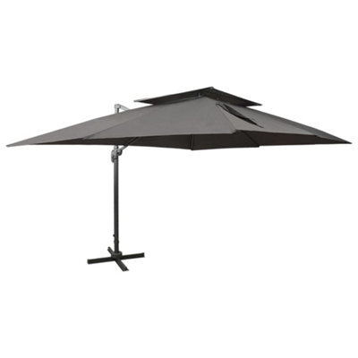 Berkfield Cantilever Umbrella With Double Top Anthracite 400X300 Cm - image 1