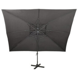 Berkfield Cantilever Umbrella With Double Top Anthracite 400X300 Cm - thumbnail 3