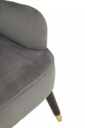 Orsina Grey Velvet Armchair For Reading Books, Accent Chair With Gold Finish Rubberwood Legs, Modern Velvet Chair - thumbnail 5