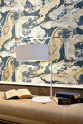 Elegant White And Silver Table Lamp With Led E27 Bulb - thumbnail 3
