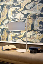 Elegant White And Silver Table Lamp With Led E27 Bulb - thumbnail 2