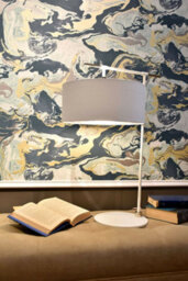 Elegant White And Silver Table Lamp With Led E27 Bulb - thumbnail 4