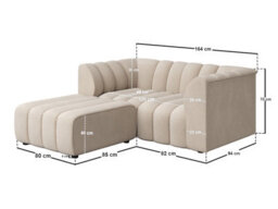 Solace+Co Halle 2 Seater With Footstool Beige Chenille - thumbnail 5