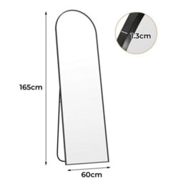 Levede 165X60Cm Full Length Mirror Black Metal Frame Floor Standing Wall Mounted - thumbnail 4