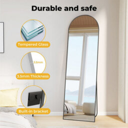 Levede 165X60Cm Full Length Mirror Black Metal Frame Floor Standing Wall Mounted - thumbnail 9