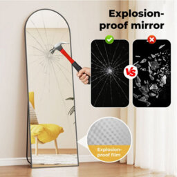 Levede 165X60Cm Full Length Mirror Black Metal Frame Floor Standing Wall Mounted - thumbnail 8