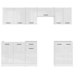 Heze Furniture Summer 7 Unit Kitchen Cabinets Set 230Cm In Chalk White Gloss - thumbnail 3