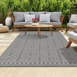 Homeart Outdoor Rugs Easy Cleaning Area Rugs For Balcony,garden,picnic,uv Weather Resistant  D.grey Cream,160X230
