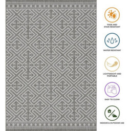 Homeart Outdoor Rugs Easy Cleaning Area Rugs For Balcony,garden,picnic,uv Weather Resistant  D.grey Cream,160X230 - thumbnail 5