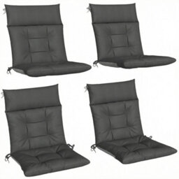 Outsunny Garden Chair Cushions Set Of 4, Waterproof Seat Pads, Dark Grey - thumbnail 2