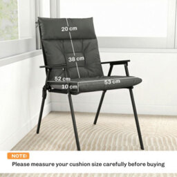 Outsunny Garden Chair Cushions Set Of 4, Waterproof Seat Pads, Dark Grey - thumbnail 3