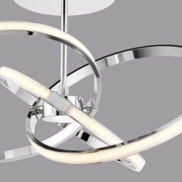 Colours Endor Modern Acrylic & Aluminium Chrome Effect 3 Lamp Led Ceiling Light - thumbnail 7