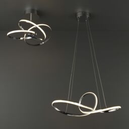 Colours Endor Modern Acrylic & Aluminium Chrome Effect 3 Lamp Led Ceiling Light - thumbnail 8