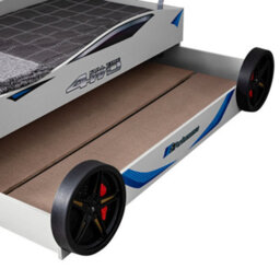 Plush Furniture Children's Gt Race Car Bed 3Ft Single Bed Frame With Pull Out Guest Bed In White - thumbnail 5