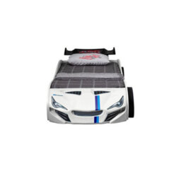 Plush Furniture Children's Gt Race Car Bed 3Ft Single Bed Frame With Pull Out Guest Bed In White - thumbnail 6
