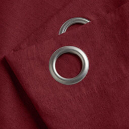 Luxury Living Linen Look Eyelet Ring Top Blackout Curtains Red - thumbnail 3