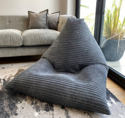 Beautiful Beanbags Adult Jumbo Cord Beanbag Wedge Ready Filled Bean Bags - Grey - thumbnail 1