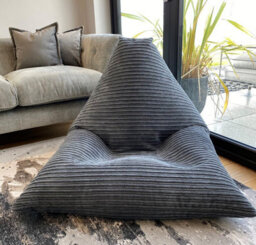 Beautiful Beanbags Adult Jumbo Cord Beanbag Wedge Ready Filled Bean Bags - Grey - thumbnail 2