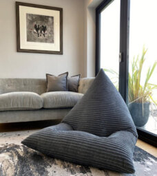 Beautiful Beanbags Adult Jumbo Cord Beanbag Wedge Ready Filled Bean Bags - Grey - thumbnail 3