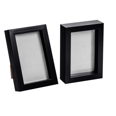 "Nicola Spring 4 X 6"" Photo Frames - Black - 3D Photo Frame Picture Frame Box Portrait Display Case (17.5 X 12.5Cm) Set Of 2" - image 1