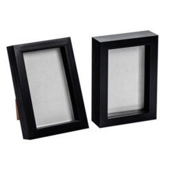 "Nicola Spring 4 X 6"" Photo Frames - Black - 3D Photo Frame Picture Frame Box Portrait Display Case (17.5 X 12.5Cm) Set Of 2" - thumbnail 1