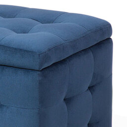 Beliani Storage Ottoman Michigan Velvet Dark Blue - thumbnail 7