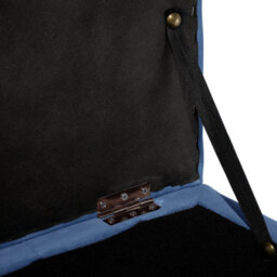 Beliani Storage Ottoman Michigan Velvet Dark Blue - thumbnail 6