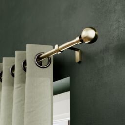 GoodHome Elasa Satin Brass Effect Extendable Ball Single Curtain Pole Set, (L)1200mm-2100mm (Dia)19mm - thumbnail 6