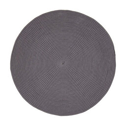 Homescapes Grey And Black Handmade Woven Spiral Braided Rug, 120 Cm Round - thumbnail 2