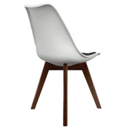 Fusion Living Soho White & Black Plastic Dining Chair With Squared Dark Wood Legs - thumbnail 5