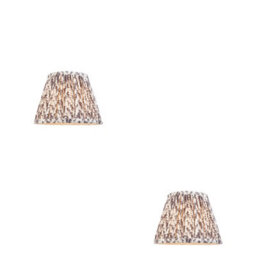 Loops Set Of 2 Elegant Handcrafted 20Cm Tapered Cylinder Lamp Shades In Pearl Grey Fabric - thumbnail 1